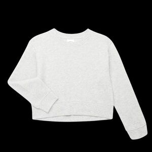 ATHLETIC WORKS GIRLS FLEECE SWEATSHIRT - LIGHT GREY HEATHER